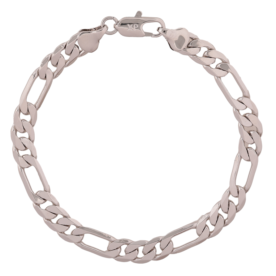 Браслет Xuping колір Родій "Ланцюжок Фігаро" довжина 20см х 7мм фото №1 Браслет Xuping колір Родій "Ланцюжок Фігаро" довжина 20см х 7мм фото №1