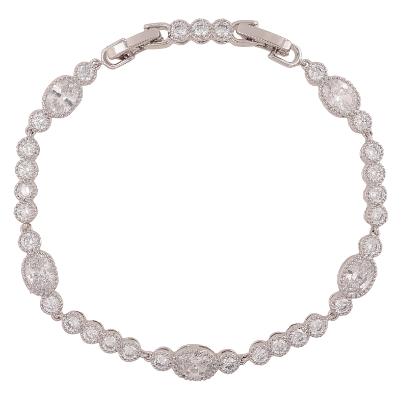 Браслет Xuping цвет Родий "Узор с кристаллами" длина с доп.замком 17.5,19.5см х 4-6мм фото №1 Браслет Xuping цвет Родий "Узор с кристаллами" длина с доп.замком 17.5,19.5см х 4-6мм фото №1