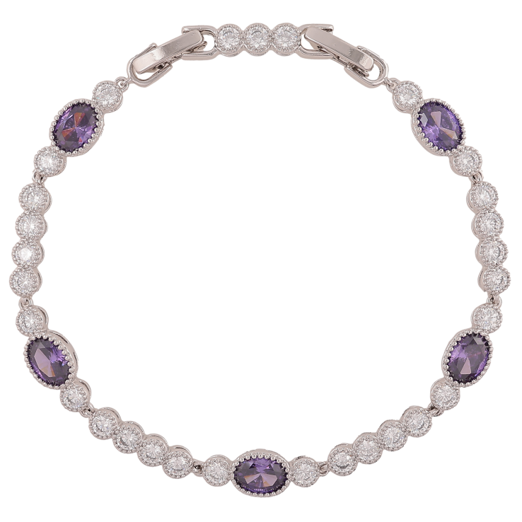 Браслет Xuping колір Родій "Візерунок з бузковими кристалами" довжина з доп.замком 17,19.5см х 4-6мм фото №22 Браслет Xuping колір Родій "Візерунок з бузковими кристалами" довжина з доп.замком 17,19.5см х 4-6мм фото №22