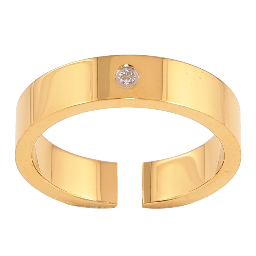 Каблучка Xuping TTM Stainless Steel колір 14К "Візерунок з кристалом" шир. 5мм фото №1