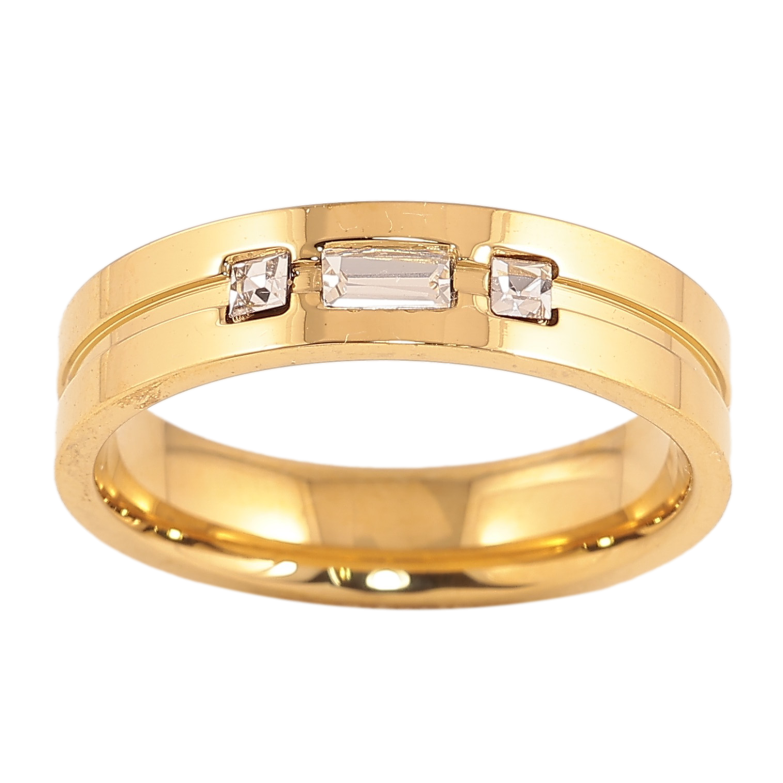 Каблучка Xuping TTM Stainless Steel колір 14К "Візерунок з кристалами" шир. 5мм фото №1 Каблучка Xuping TTM Stainless Steel колір 14К "Візерунок з кристалами" шир. 5мм фото №1