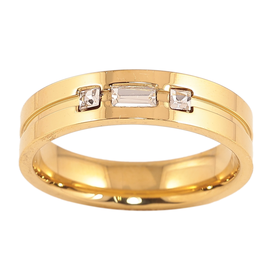 Каблучка Xuping TTM Stainless Steel колір 14К "Візерунок з кристалами" шир. 5мм фото №1 Каблучка Xuping TTM Stainless Steel колір 14К "Візерунок з кристалами" шир. 5мм фото №1