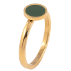 Каблучка Xuping TTM Stainless Steel колір 14К "Коло з зеленою емаллю" фото №2 Каблучка Xuping TTM Stainless Steel колір 14К "Коло з зеленою емаллю" фото №2