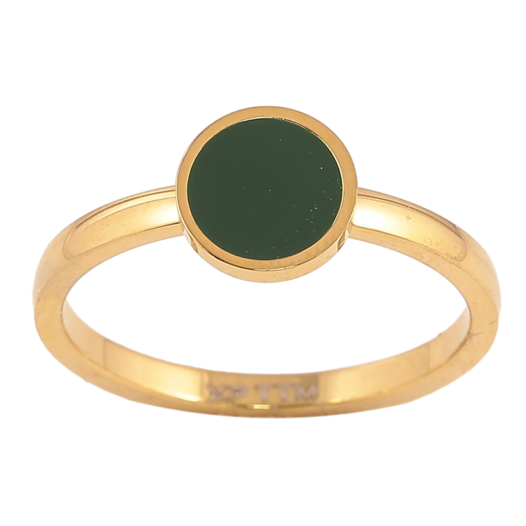 Каблучка Xuping TTM Stainless Steel колір 14К "Коло з зеленою емаллю" фото №18 Каблучка Xuping TTM Stainless Steel колір 14К "Коло з зеленою емаллю" фото №18
