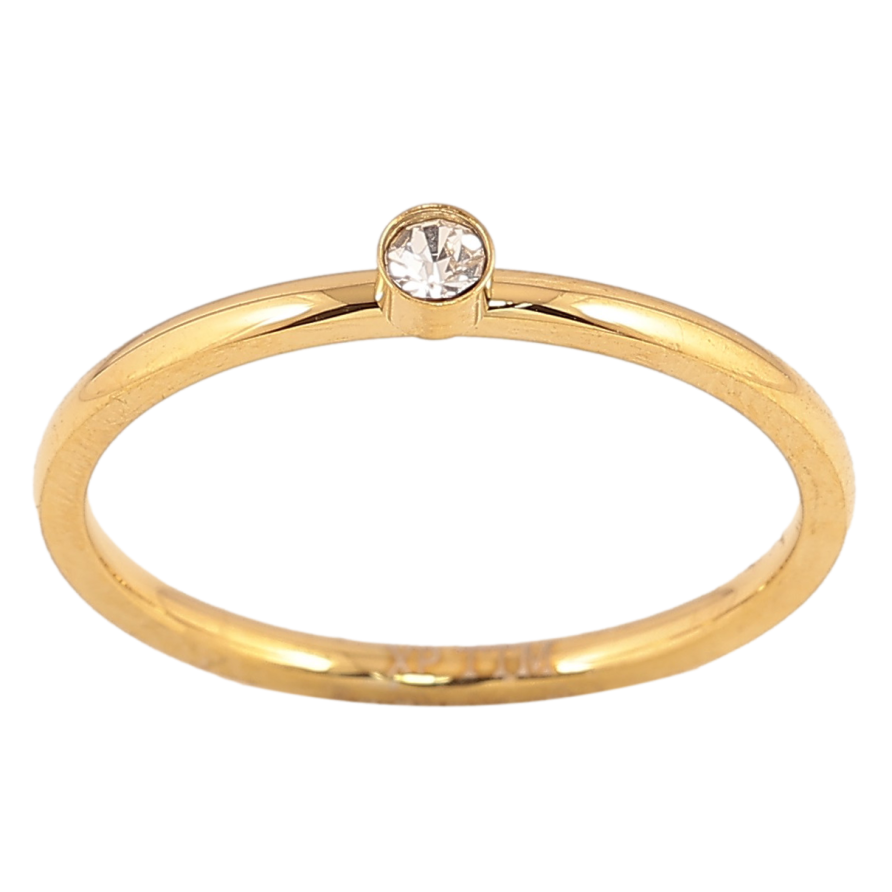 Каблучка Xuping TTM Stainless Steel колір 14К "Кристал" ø 3мм фото №1