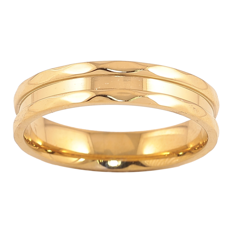 Каблучка Xuping TTM Stainless Steel колір 14К "Декоративний візерунок" шир. 4мм фото №1