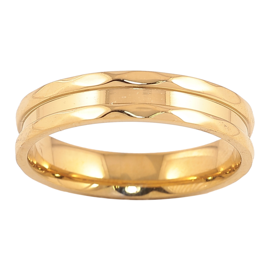 Каблучка Xuping TTM Stainless Steel колір 14К "Декоративний візерунок" шир. 4мм фото №1