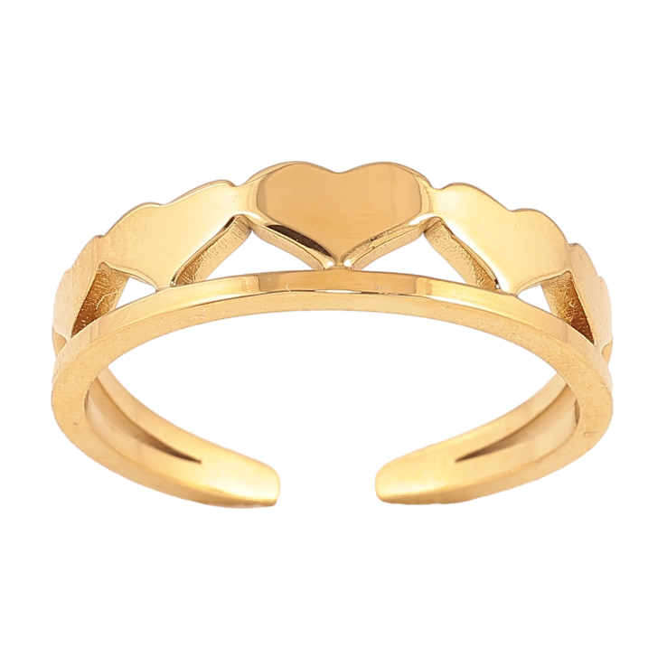 Каблучка Xuping TTM Stainless Steel колір 14К "Сердечка" фото №7