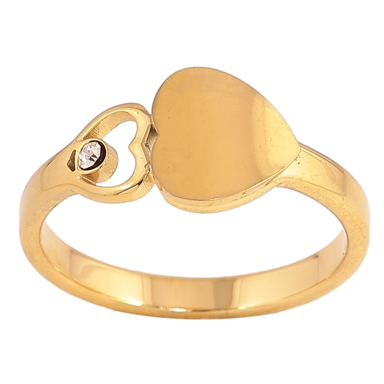 Кольцо Xuping TTM Stainless Steel цвет 14К "Сердечки" фото №18