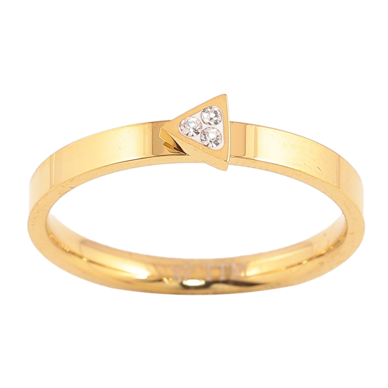 Кольцо Xuping TTM Stainless Steel цвет 14К "Треугольник с кристаллом" фото №1 Кольцо Xuping TTM Stainless Steel цвет 14К "Треугольник с кристаллом" фото №1