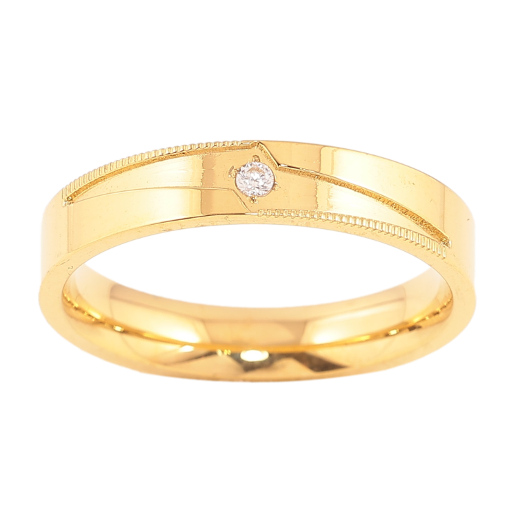 Каблучка Xuping TTM Stainless Steel колір 14К "Візерунок з кристалом" шир. 4мм фото №16