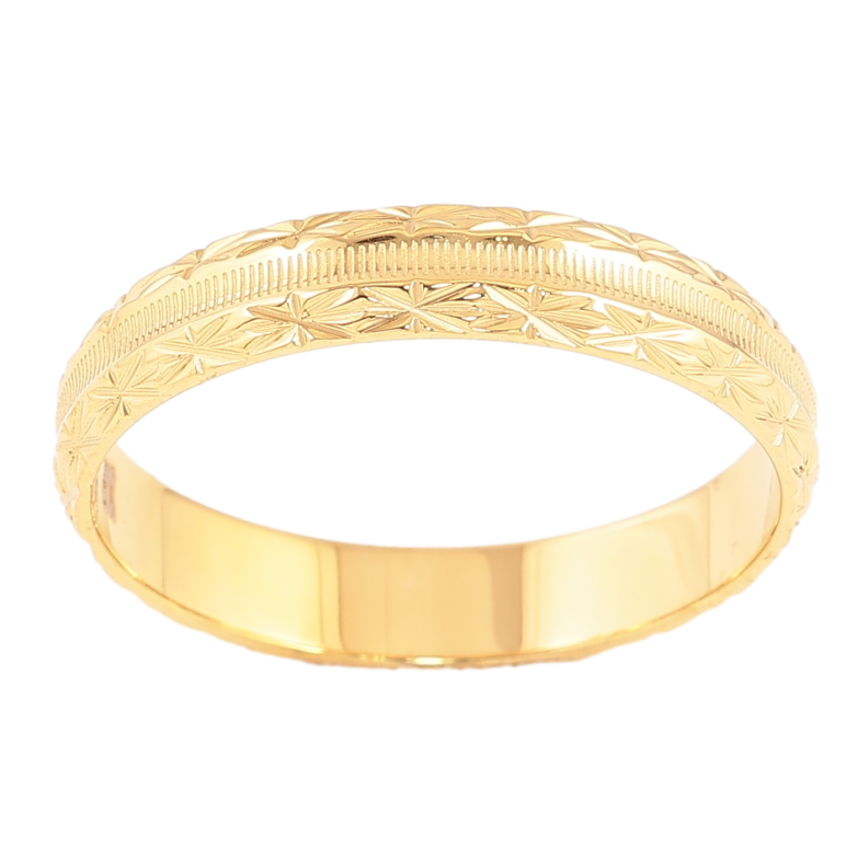 Каблучка Xuping TTM Stainless Steel колір 14К "Декоративний візерунок" шир. 4мм фото №4 Каблучка Xuping TTM Stainless Steel колір 14К "Декоративний візерунок" шир. 4мм фото №4