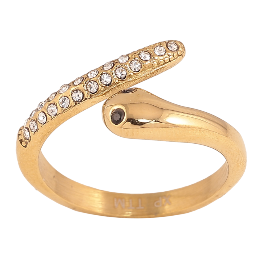 Каблучка Xuping TTM Stainless Steel колір 14К "Змія" фото №1