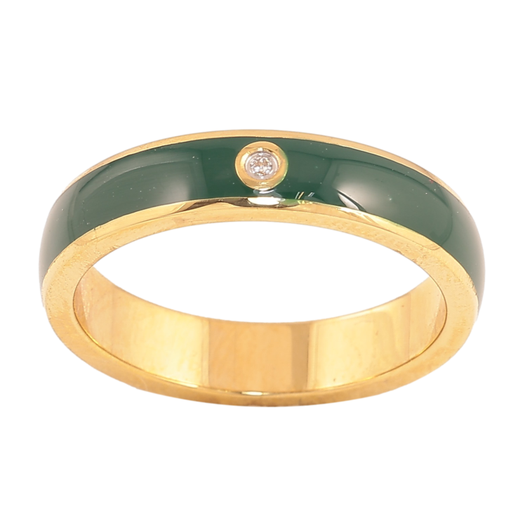 Каблучка Xuping TTM Stainless Steel колір 14К "Візерунок з кристалом і зеленою емаллю" шир. 4мм фото №22 Каблучка Xuping TTM Stainless Steel колір 14К "Візерунок з кристалом і зеленою емаллю" шир. 4мм фото №22