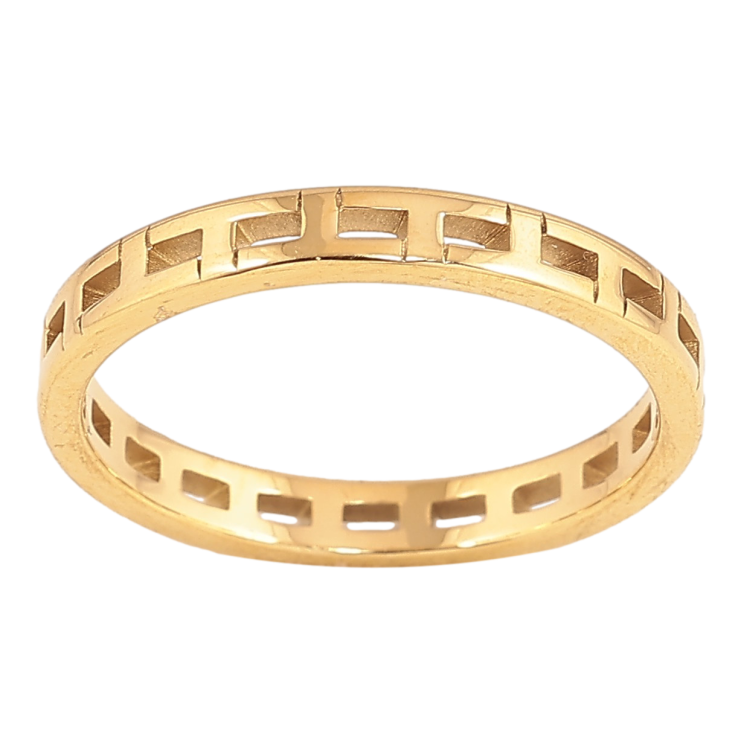 Каблучка Xuping TTM Stainless Steel колір 14К "Декоративний візерунок" шир. 3мм фото №13
