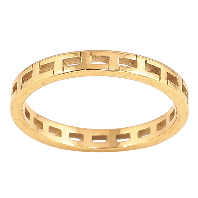 Кольцо Xuping TTM Stainless Steel цвет 14К "Декоративный узор" шир. 3мм фото №18