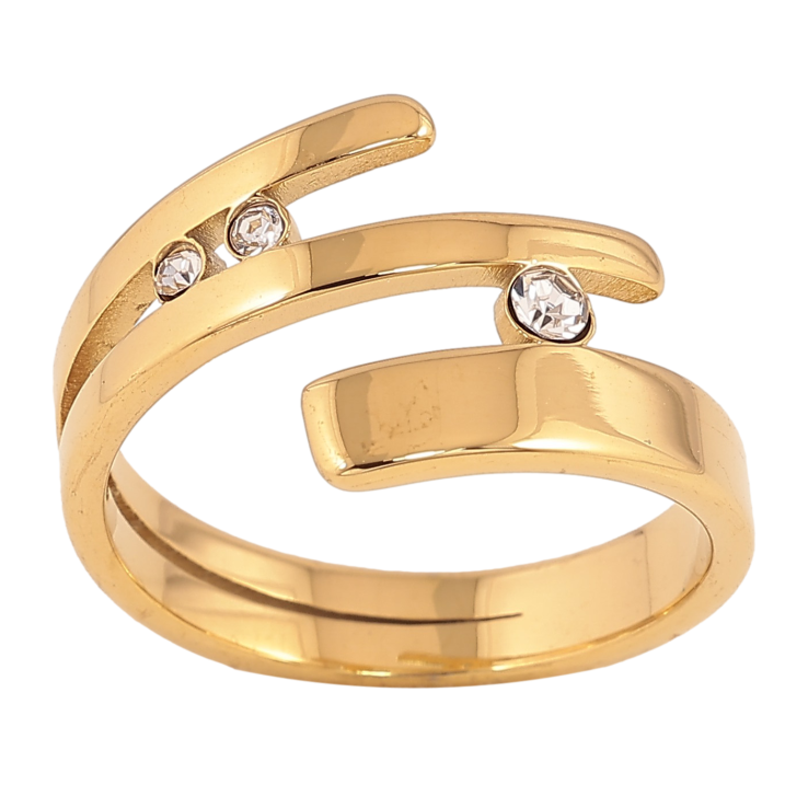 Кольцо Xuping TTM Stainless Steel цвет 14К "Узор с кристаллами" фото №22 Кольцо Xuping TTM Stainless Steel цвет 14К "Узор с кристаллами" фото №22