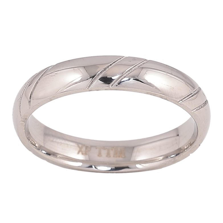 Кольцо Xuping TTM Stainless Steel цвет Родий "Декоративный узор" шир. 4мм фото №1