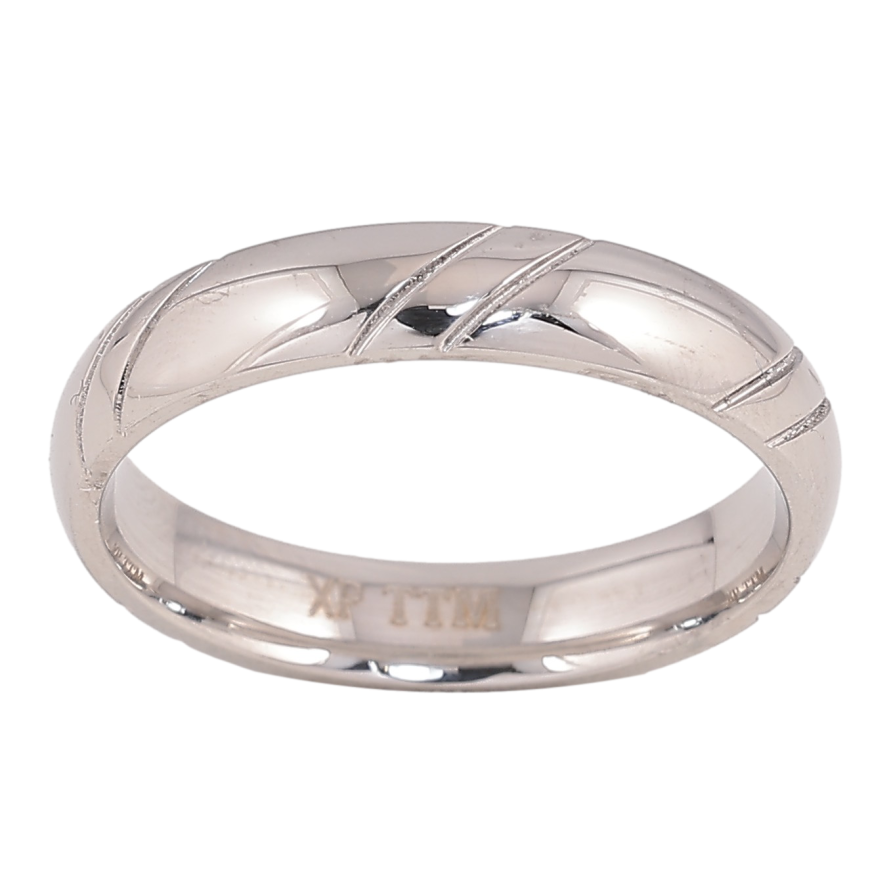 Кольцо Xuping TTM Stainless Steel цвет Родий "Декоративный узор" шир. 4мм фото №1
