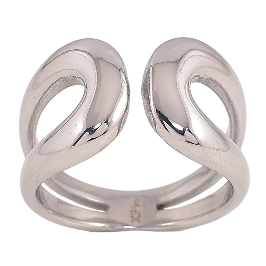 Каблучка Xuping TTM Stainless Steel колір Родій "Декоративний візерунок" фото №1