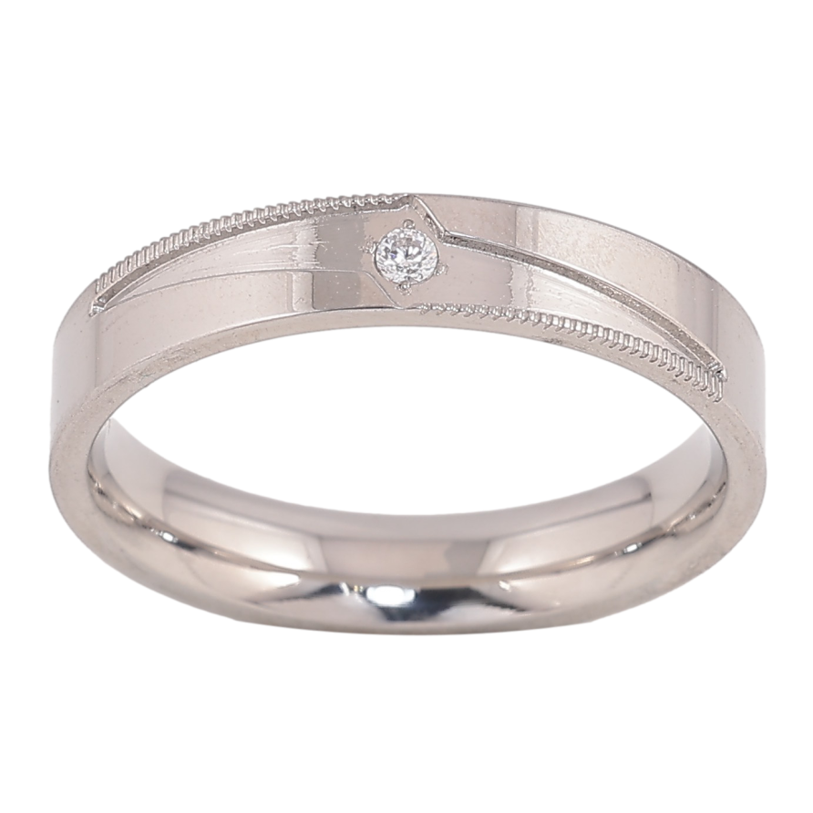 Каблучка Xuping TTM Stainless Steel колір Родій "Вставка кристал" шир. 4мм фото №1 Каблучка Xuping TTM Stainless Steel колір Родій "Вставка кристал" шир. 4мм фото №1