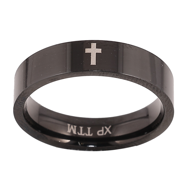 Каблучка Xuping TTM Stainless Steel колір black "Візерунок хрестик" шир. 5мм фото №21