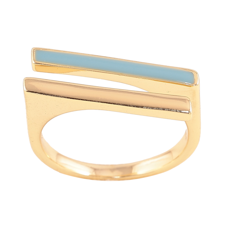 Каблучка Xuping колір Позолота 14K "Візерунок з блакитною емаллю" фото №1