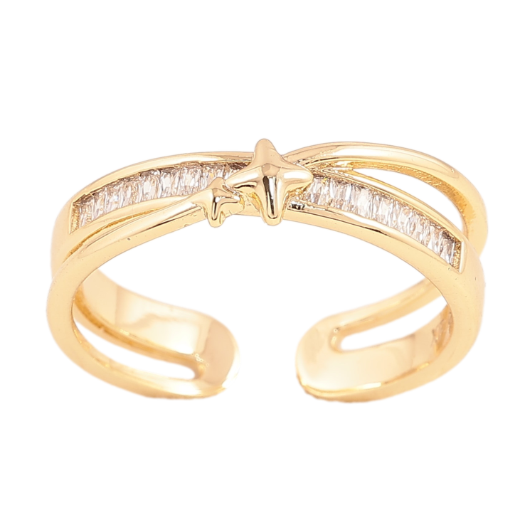 Кольцо Xuping цвет Позолота 14K "Узор с кристаллами" фото №7