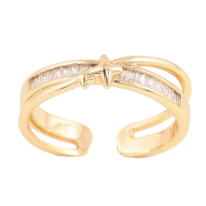 Каблучка Xuping колір Позолота 14K "Візерунок з кристалами" фото №1