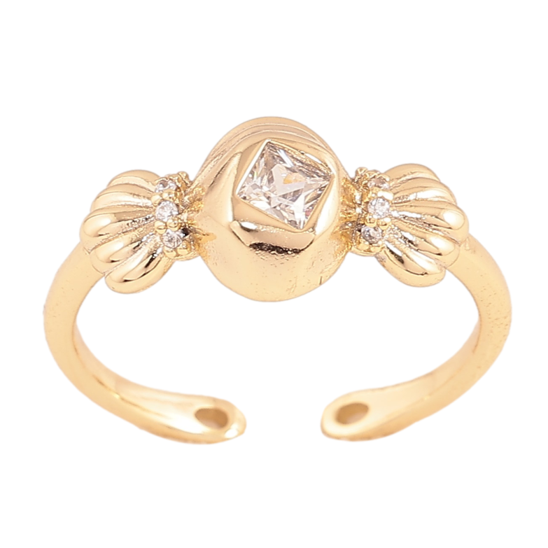 Каблучка Xuping колір Позолота 14K "Візерунок з кристалами" фото №1