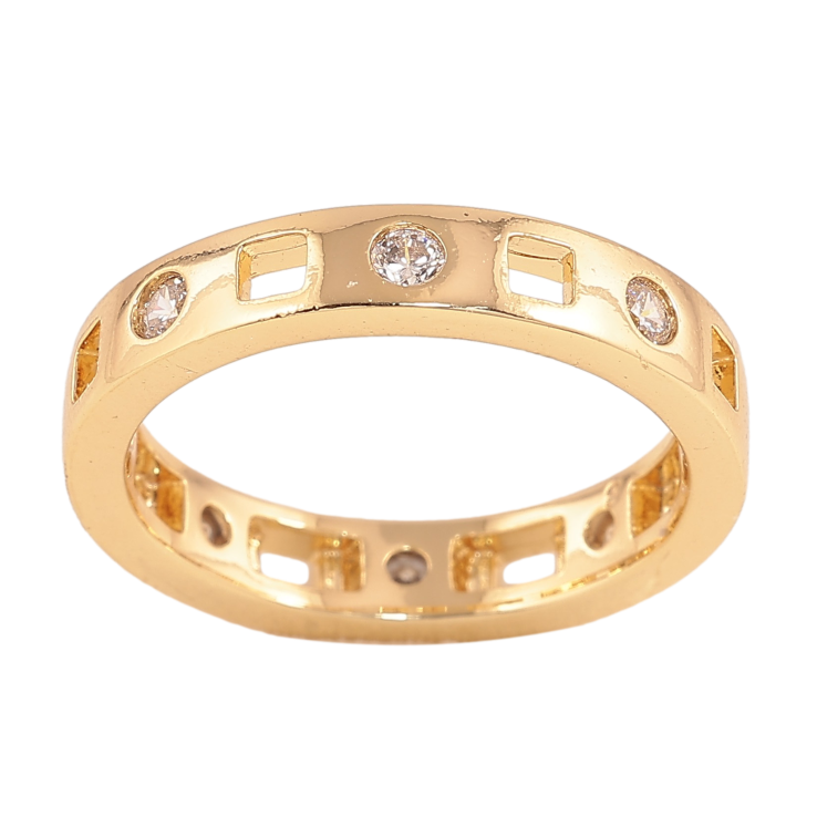 Каблучка Xuping колір Позолота 14K "Візерунок з кристалами" фото №6