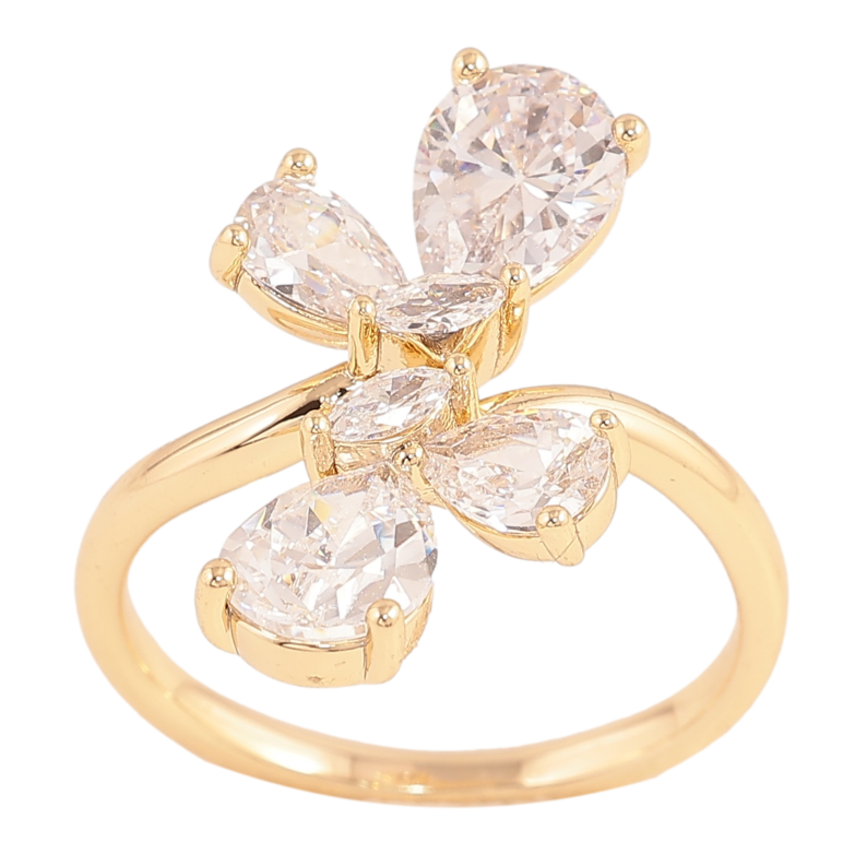 Кольцо Xuping цвет Позолота 14K "Узор с кристаллами" фото №1