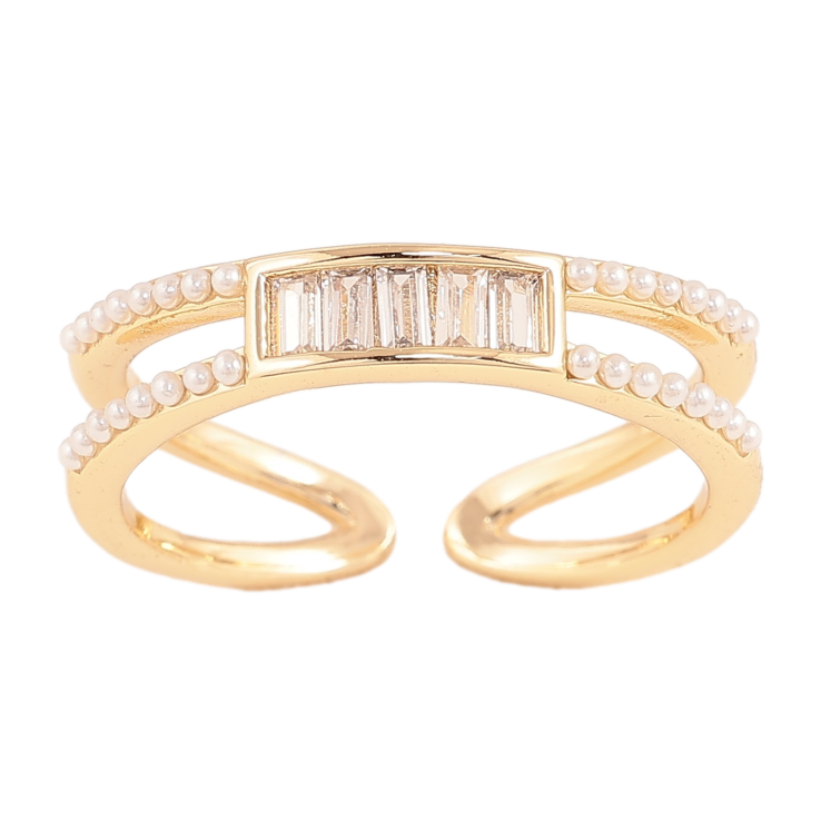 Каблучка Xuping колір Позолота 14K "Візерунок з кристалами" фото №8