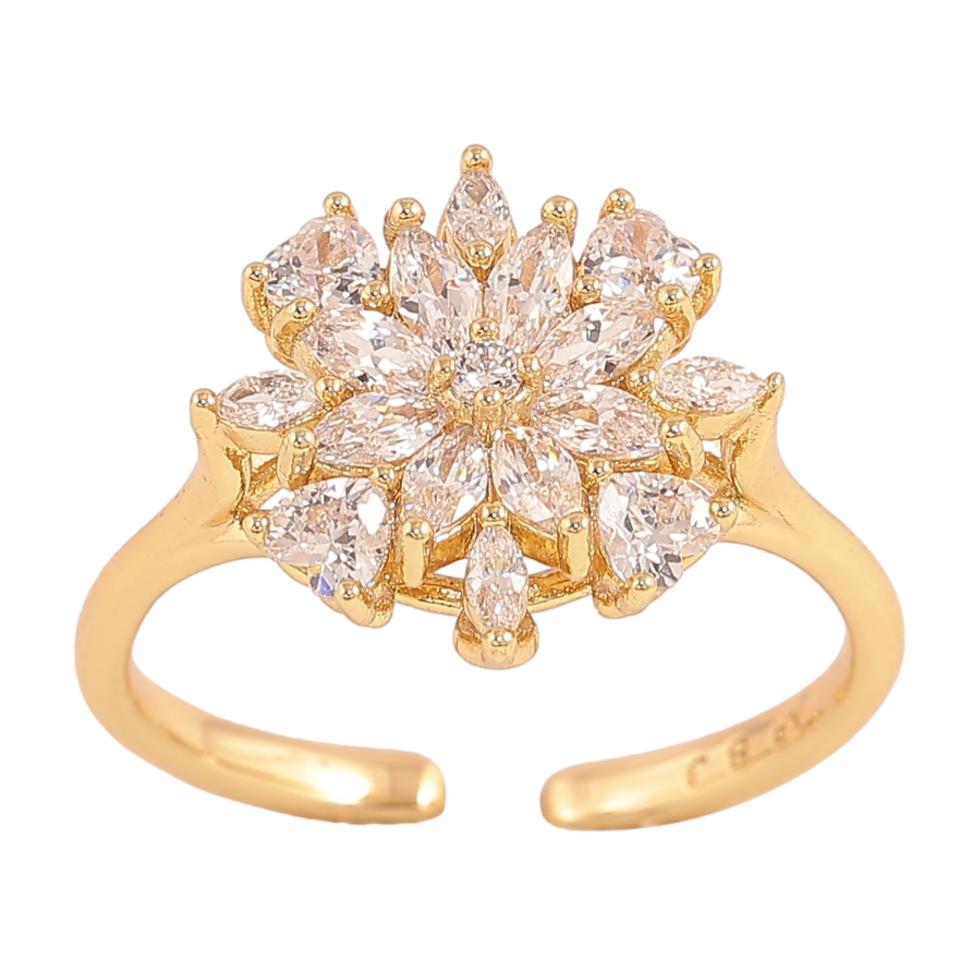 Кольцо Xuping цвет Позолота 14K "Кристальная снежинка" фото №1