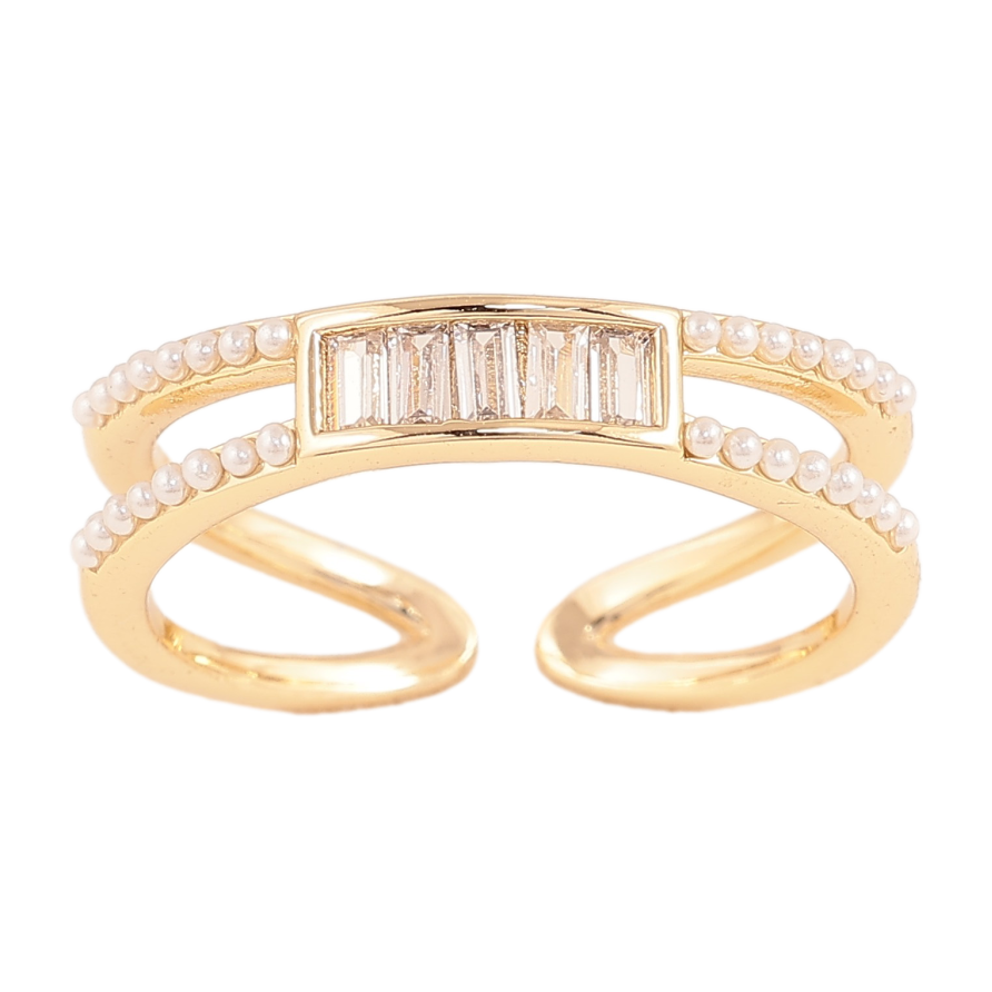 Каблучка Xuping колір Позолота 14K "Візерунок з кристалами" фото №1