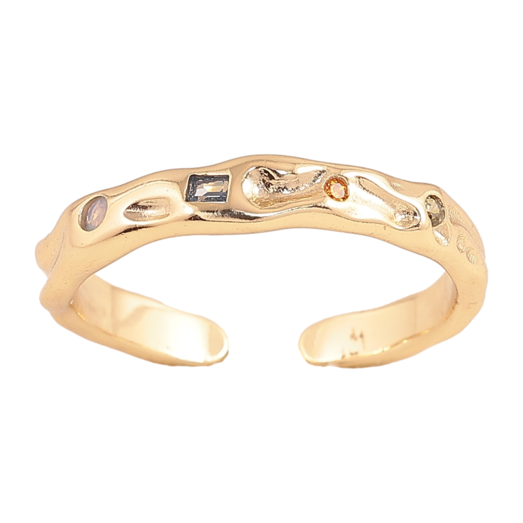 Кольцо Xuping цвет Позолота 14K "Узор с разноцветными кристаллами" фото №18