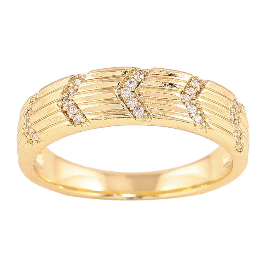 Каблучка Xuping колір Позолота 14K "Візерунок з кристалами" фото №1 Каблучка Xuping колір Позолота 14K "Візерунок з кристалами" фото №1