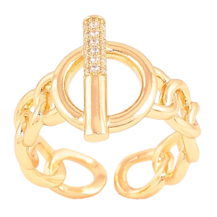 Кольцо Xuping цвет Позолота 18K "Декоративный узор цепочка с кругом" фото №20