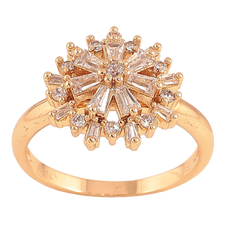 Кольцо Xuping цвет Позолота 18K "Кристальная снежинка"  фото №4