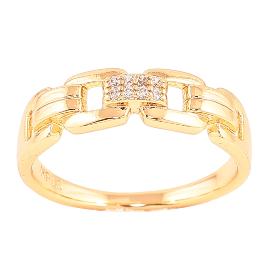 Кольцо Xuping цвет Позолота 18K "Узор с кристаллами" фото №1 Кольцо Xuping цвет Позолота 18K "Узор с кристаллами" фото №1