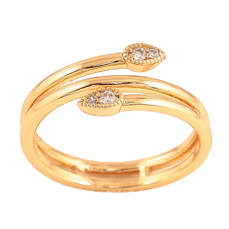 Каблучка Xuping колір Позолота 18K "Візерунок з кристалами" фото №18