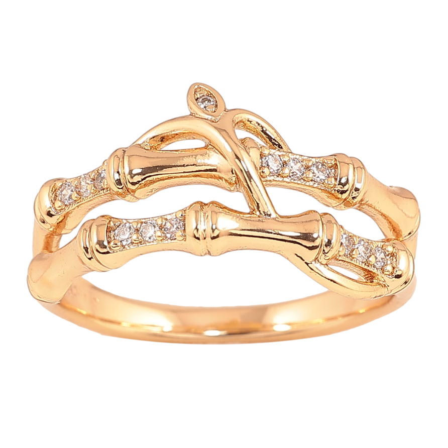 Кольцо Xuping цвет Позолота 18K "Декоративный узор с кристаллами" фото №1