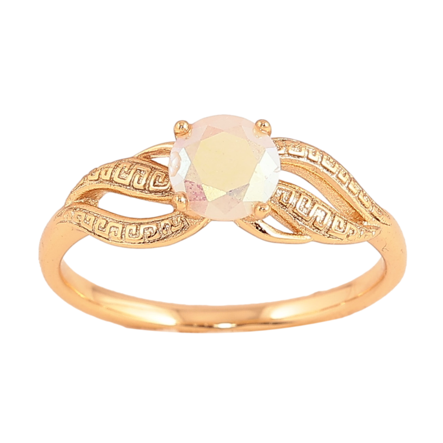 Каблучка Xuping колір Позолота 18K "Візерунок з райдужним кристалом" фото №1