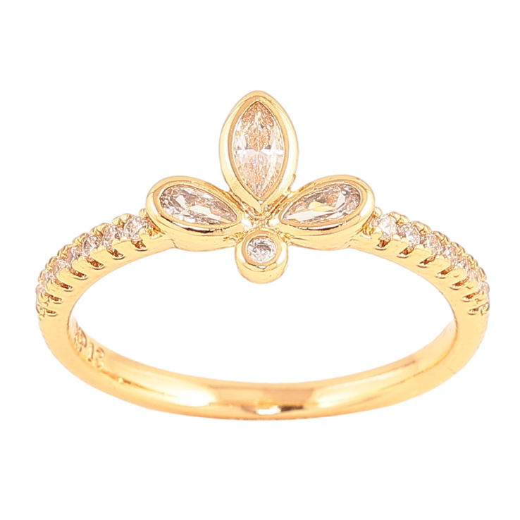 Кольцо Xuping цвет Позолота 18K "Кристальный цветочек" фото №24