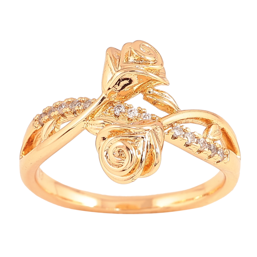 Каблучка Xuping колір Позолота 18K "Троянди" фото №1 Каблучка Xuping колір Позолота 18K "Троянди" фото №1