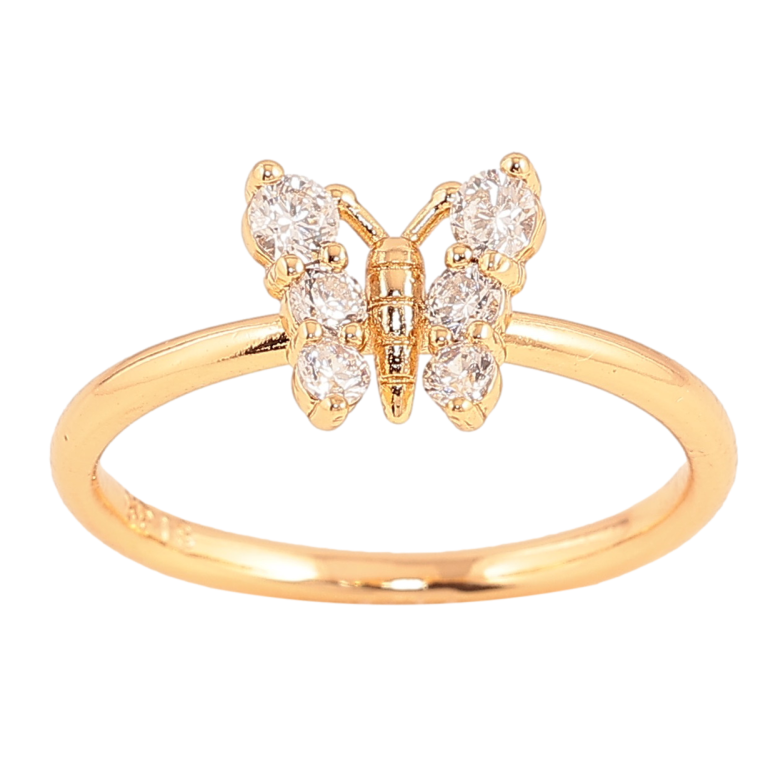 Каблучка Xuping колір Позолота 18K "Кристальний метелик" фото №6