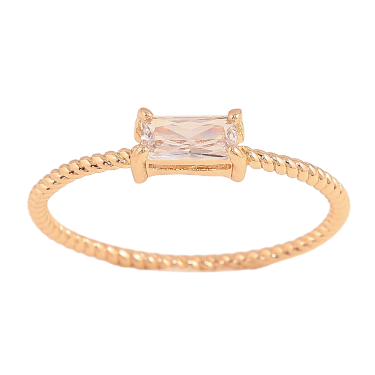 Каблучка Xuping колір Позолота 18K "Кристал на тонкій шинці" фото №25