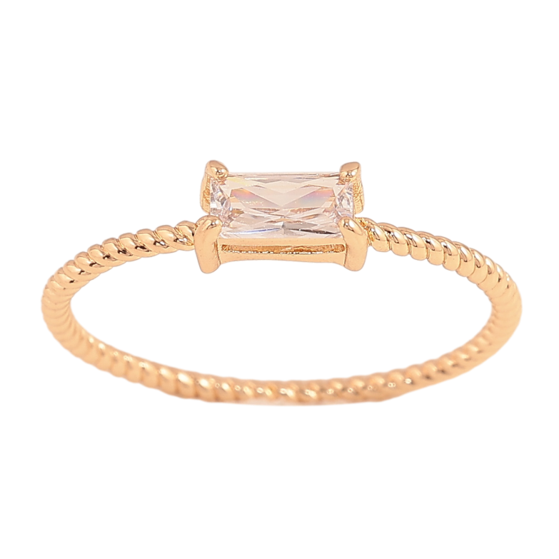 Кольцо Xuping цвет Позолота 18K "Кристалл на тонкой шинке" фото №1