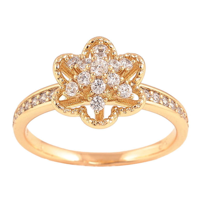 Каблучка Xuping колір Позолота 18K "Зірка з інкрустацією кристалами" фото №1