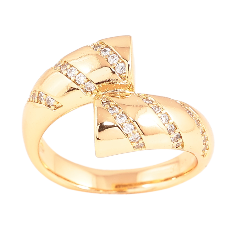 Каблучка Xuping колір Позолота 18K "Візерунок з кристалами" фото №11